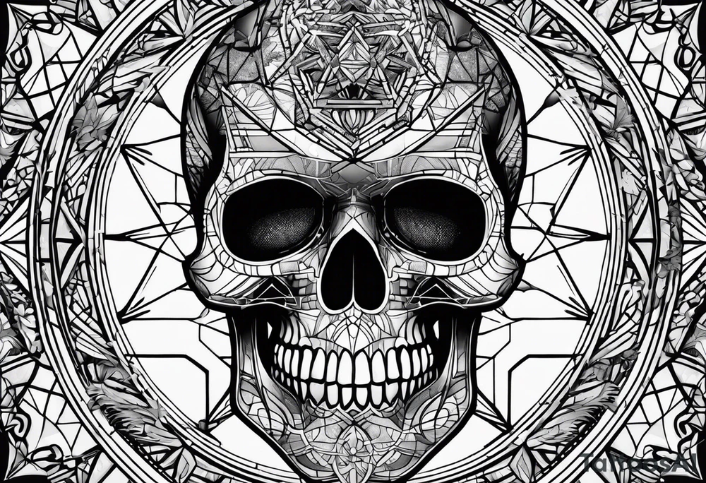sacredgeometry, skull, tattoo idea