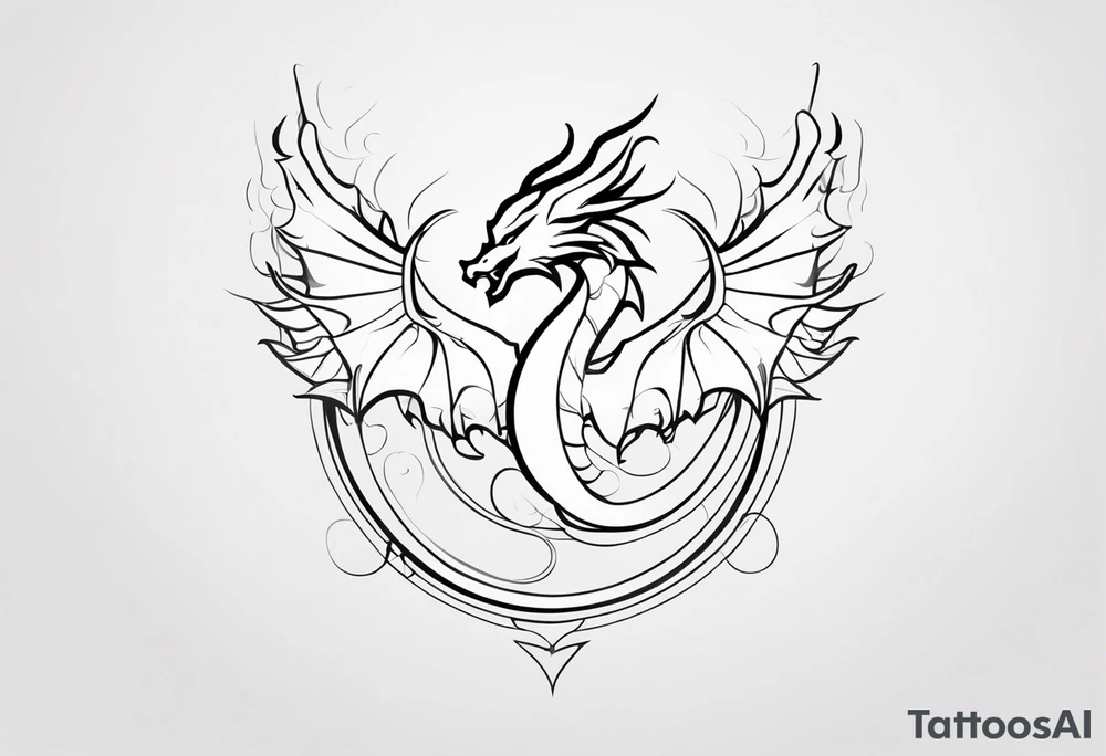dragon, strength, pisces, water, phoenix, small, nuanced, positive tattoo idea dragon, strength, pisces, water, phoenix, small, nuanced, positive tattoo idea