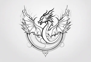 dragon, strength, pisces, water, phoenix, small, nuanced, positive tattoo idea