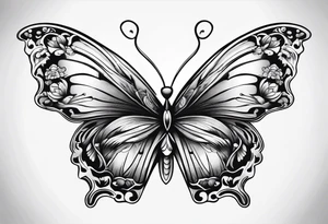3 fine line butterflies tattoo idea