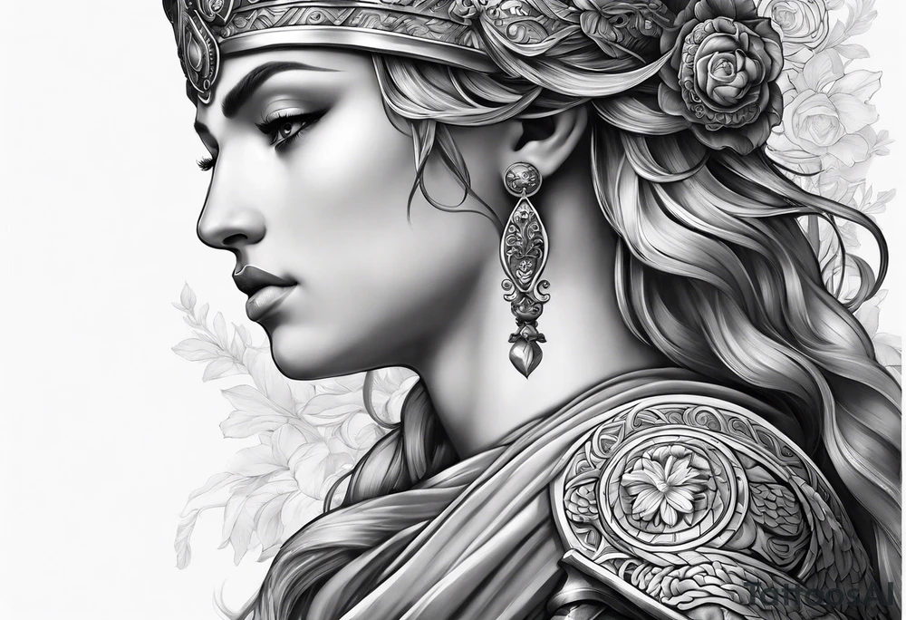 full left arm sleeve with greek mythology for men tattoo idea