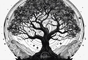 yggdrasil made of stars tattoo idea