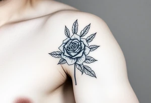 orthodox crown rose palm tattoo idea
