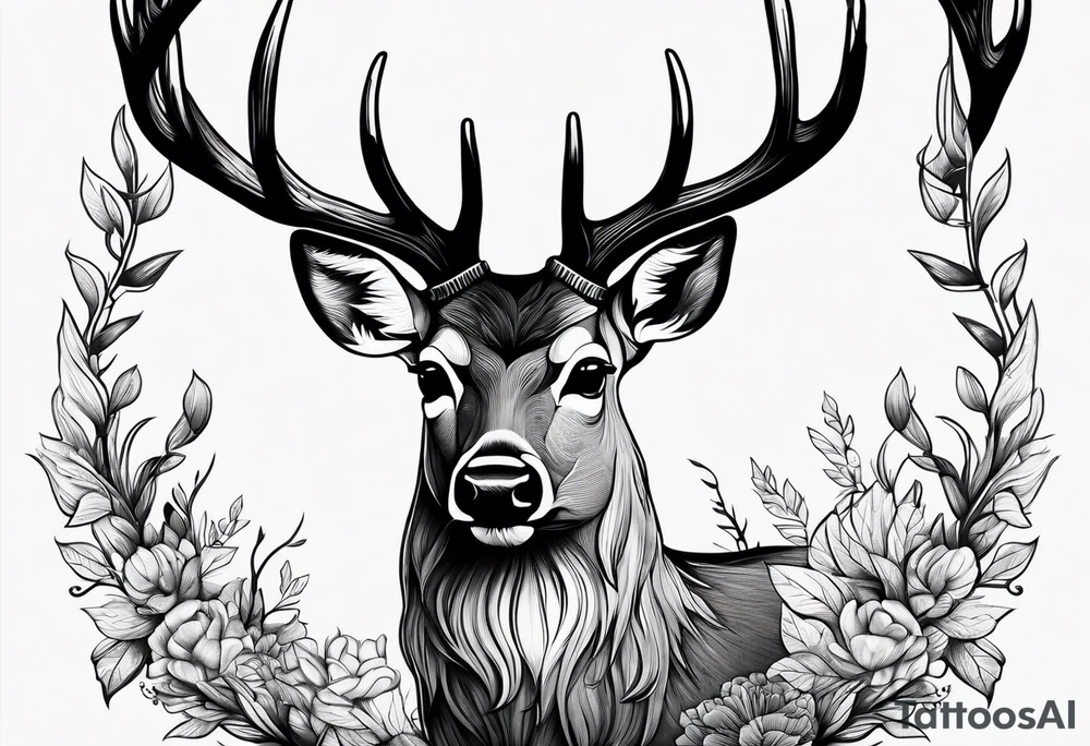 Deer buck tattoo idea