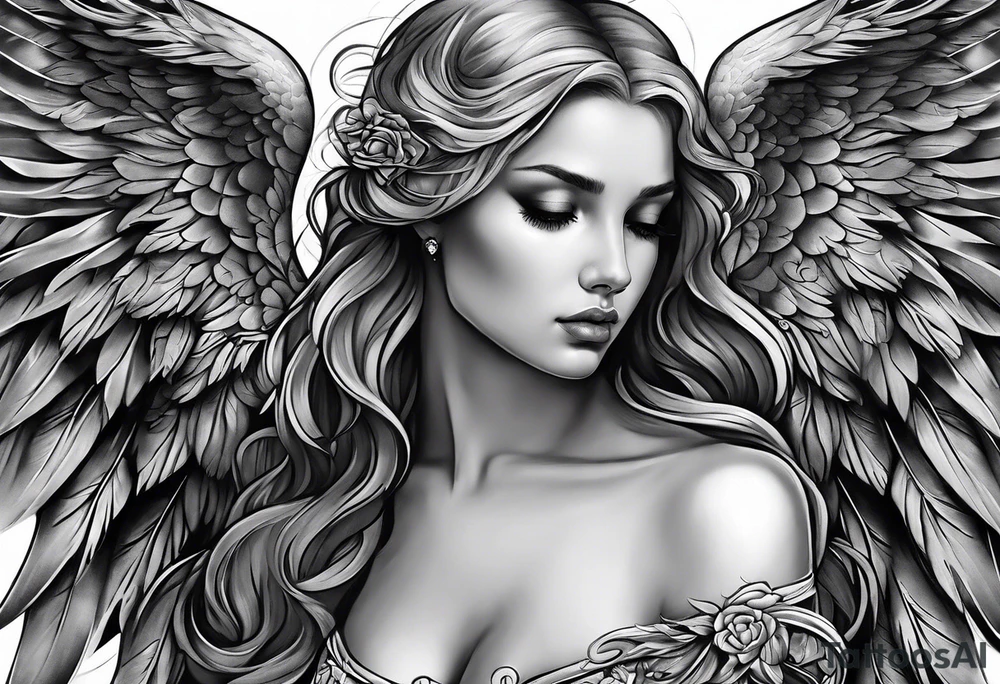 Sad angel tattoo idea