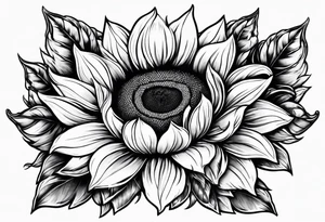 Sunflower viking sleeve tattoo idea