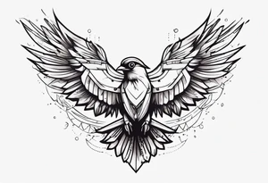 mechanical 
bird breaking free from chain tattoo idea