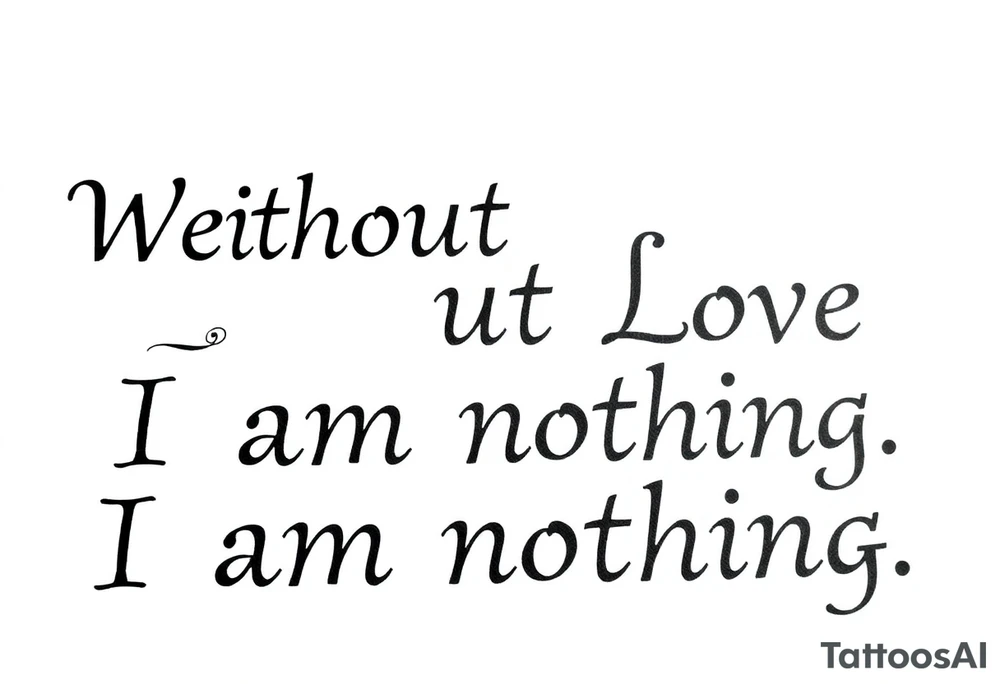Without Love, I am nothing. tattoo idea