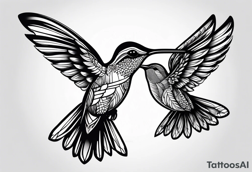 hummingbird simple tattoo idea