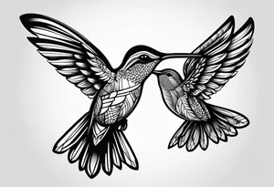 hummingbird simple tattoo idea