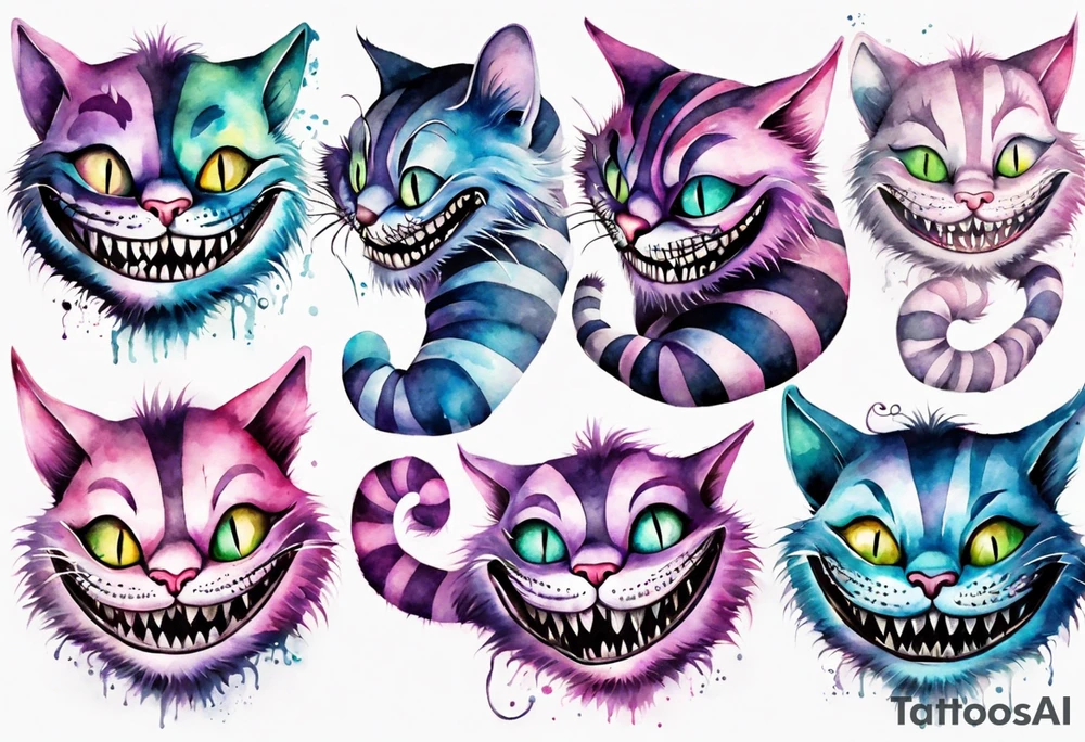 Cheshire Cat with quote tattoo idea
