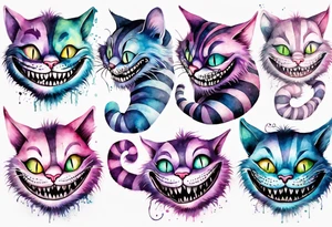 Cheshire Cat with quote tattoo idea