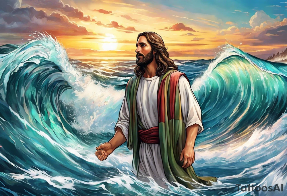 Jesus calming the sea tattoo idea