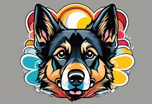 German shepherd dog tattoo idea