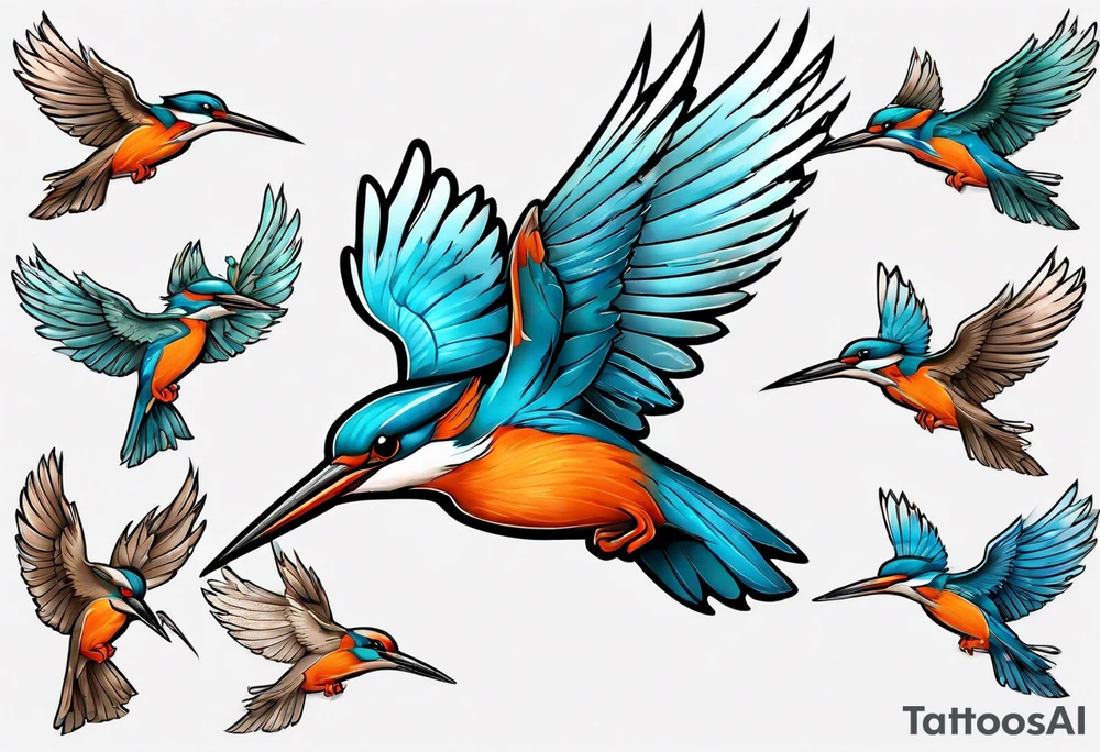 Kingfisher taking flight tattoo idea
