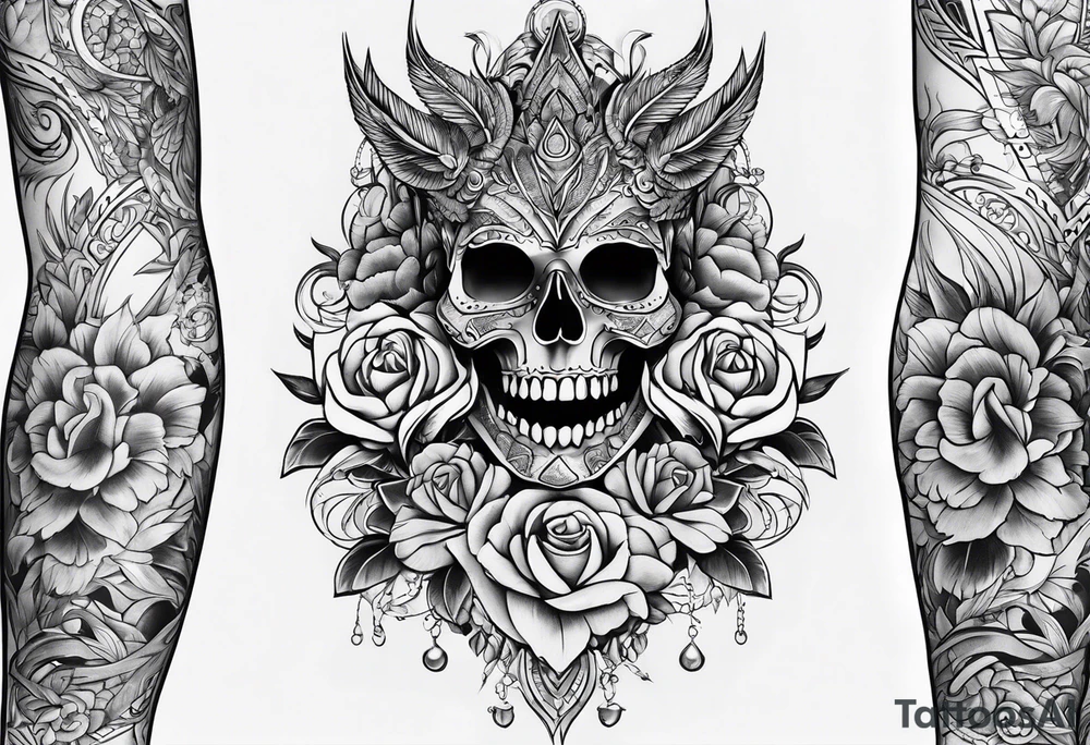 full sleeve with hand included tattoo idea