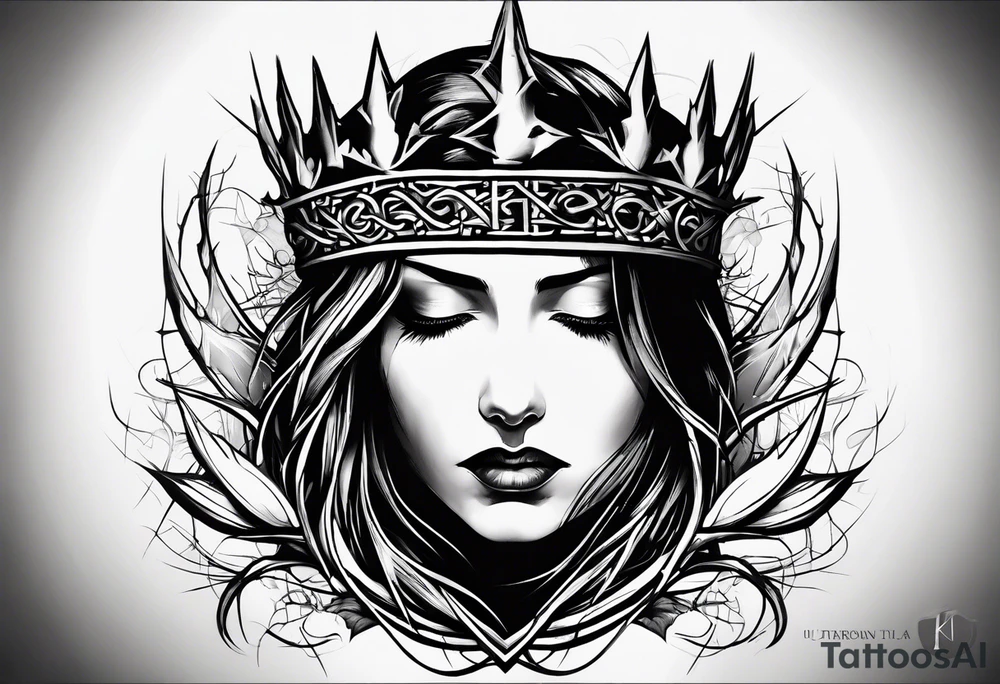 “Let me let them know your name let me let them know the pain” 
Biblical cross crown of thorns tattoo idea