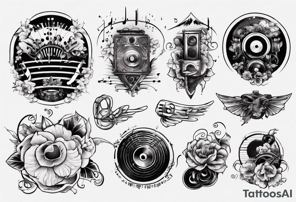 music sound tattoo idea