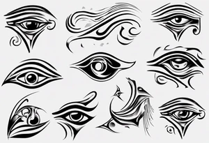 Abstract eye of horus melting tattoo idea