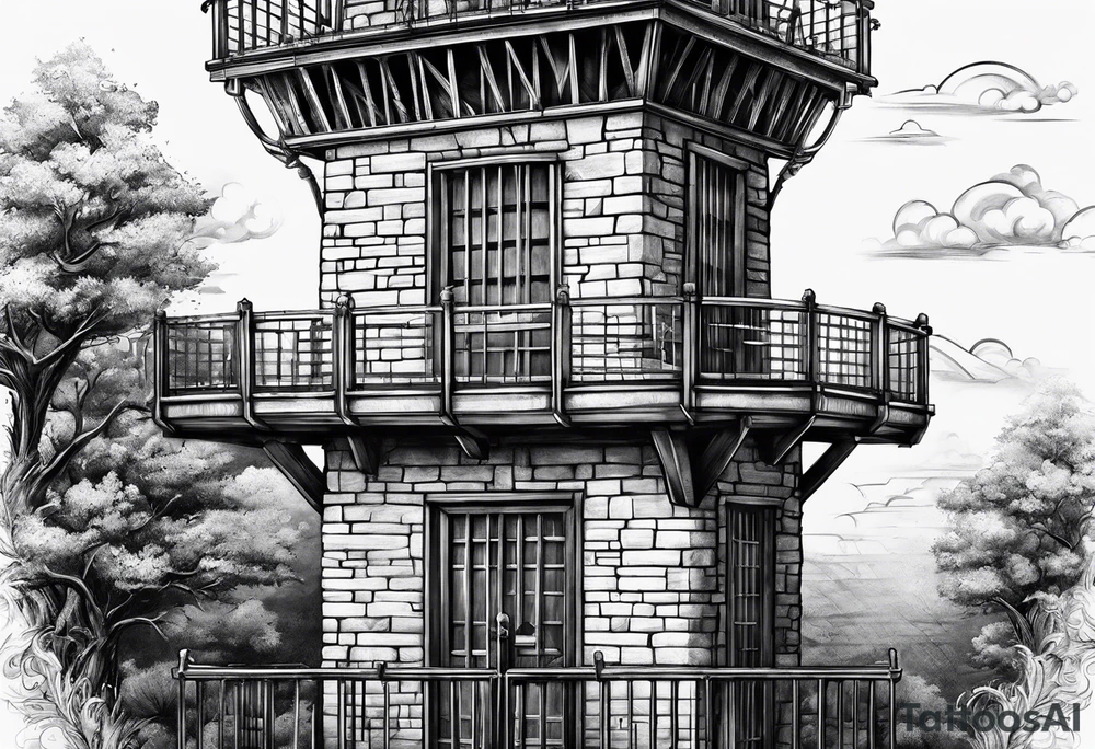 Prison observation tower tattoo idea