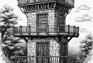 Prison observation tower tattoo idea