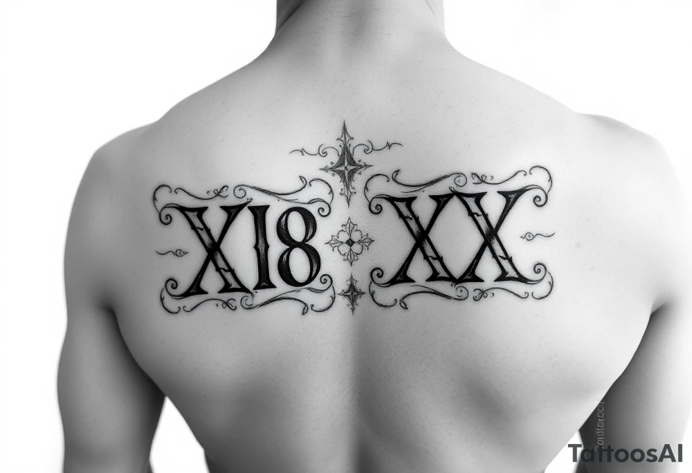 XVIII-XVIII on the ribs, just the numbers no designs tattoo idea