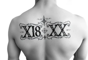 XVIII-XVIII on the ribs, just the numbers no designs tattoo idea