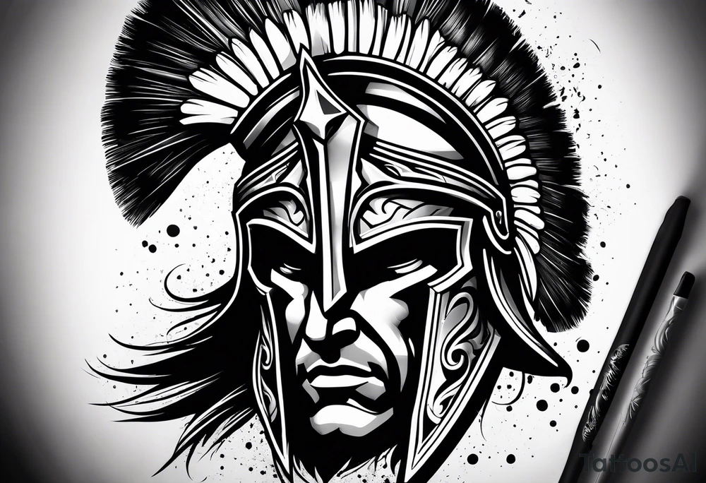 Spartan helmet tattoo idea