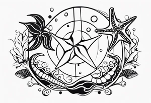 Star fish and sea horse tattoo idea