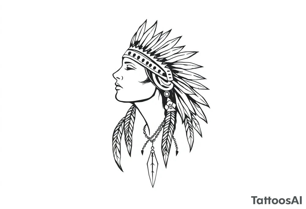 Native American female tattoo idea