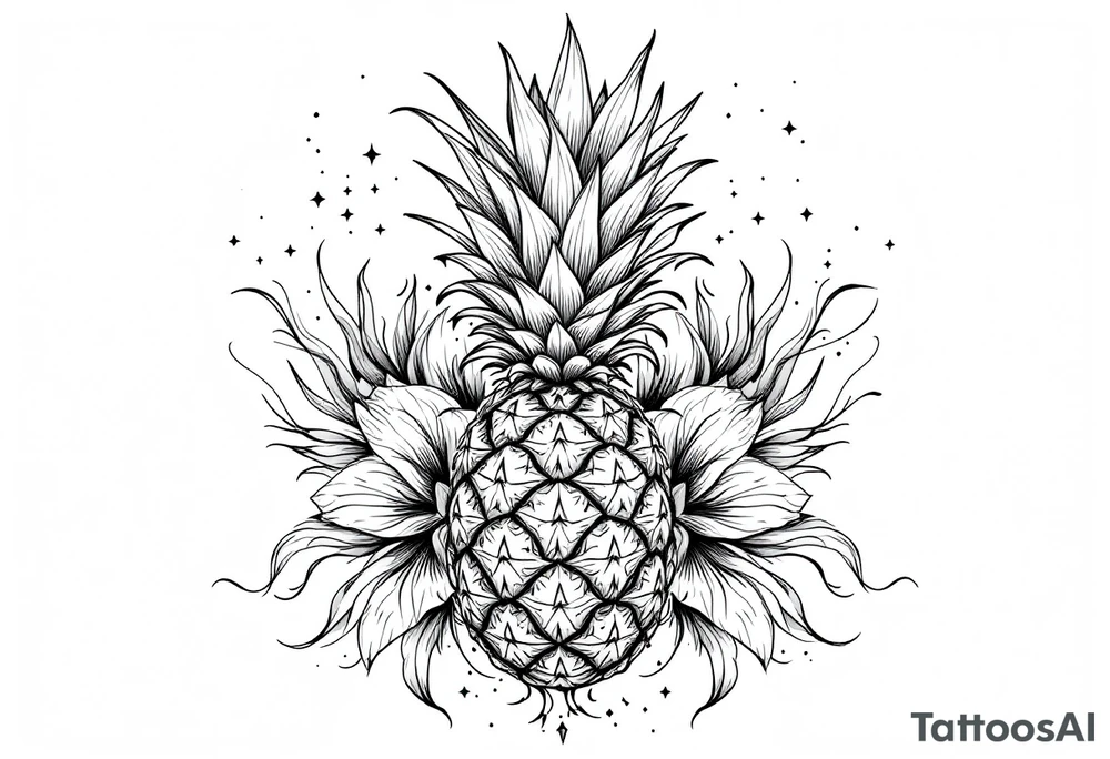 Crown pineapple vagina tattoo idea