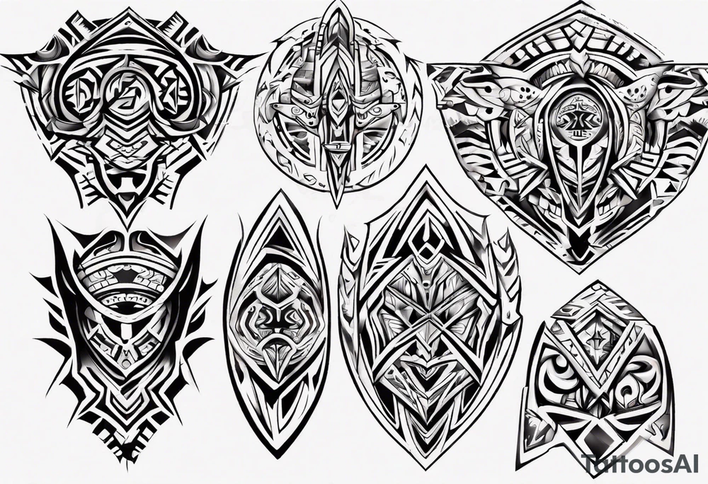 Block Tribal pectoral tattoo idea