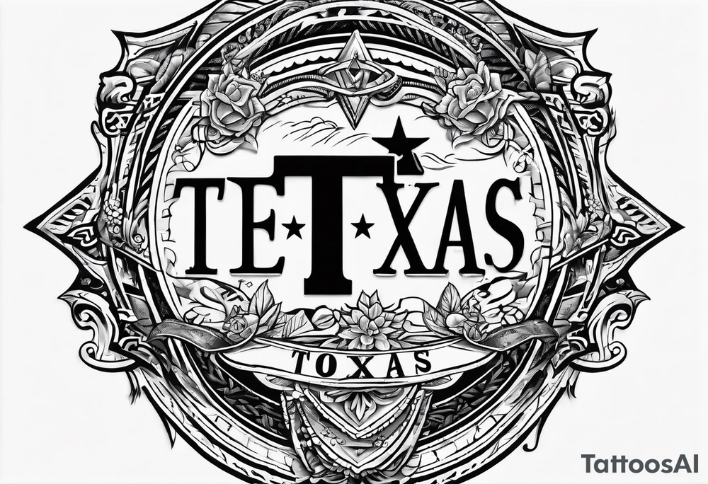 Texas logo with routes tattoo idea