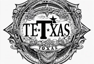 Texas logo with routes tattoo idea