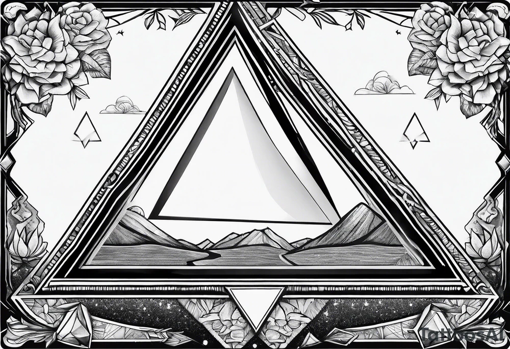 A triangle with nothing inside of it tattoo idea