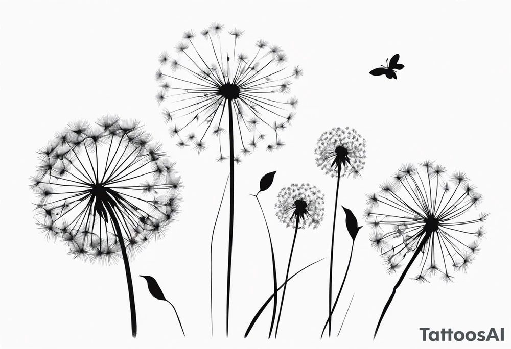 3 dandelion tattoo idea