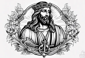 Jesus on an anchor tattoo idea