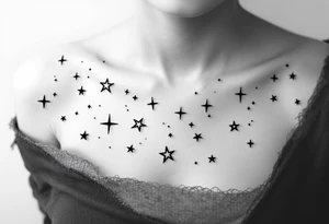 Small stars background tattoo idea