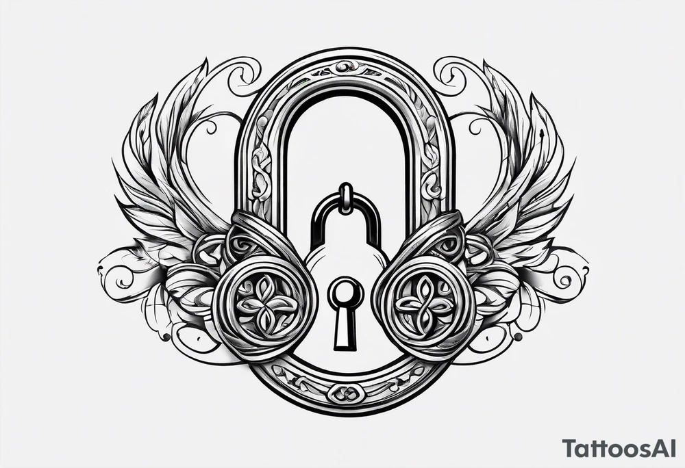 Simple Infinity symbol with lock and key tattoo idea