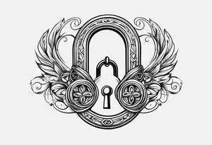 Simple Infinity symbol with lock and key tattoo idea