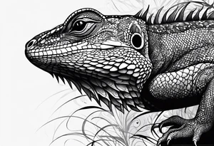 a lizard with a dark shadow following tattoo idea