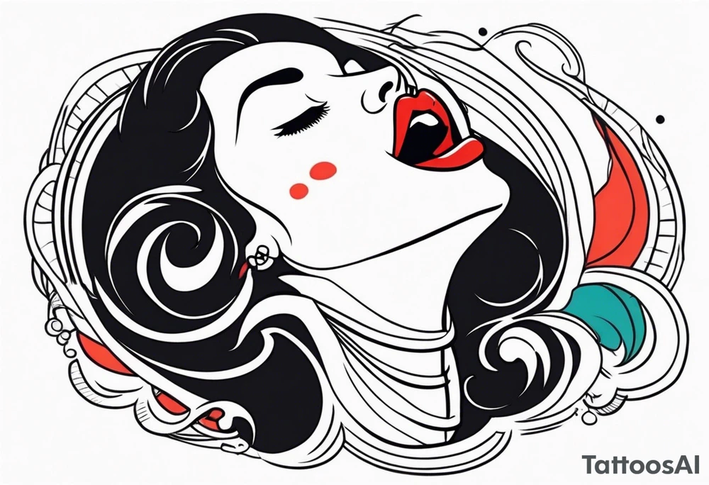 mouth singing tattoo idea