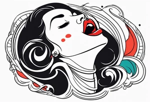 mouth singing tattoo idea