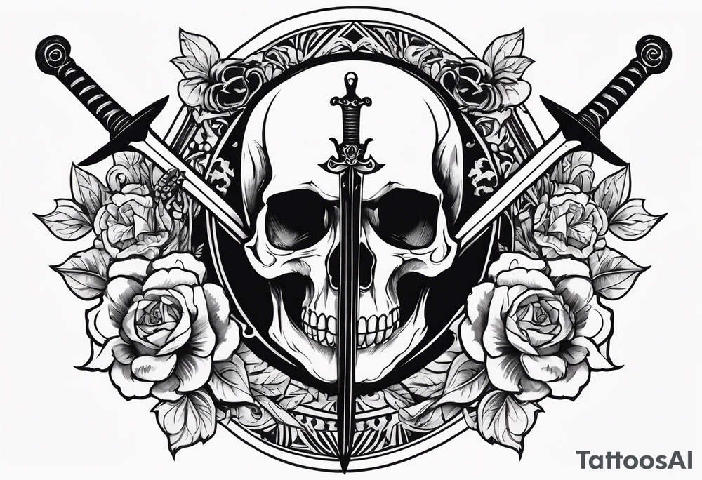 Sword and skull tattoo idea
