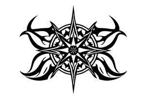 Simple Double layered compass rose tattoo idea