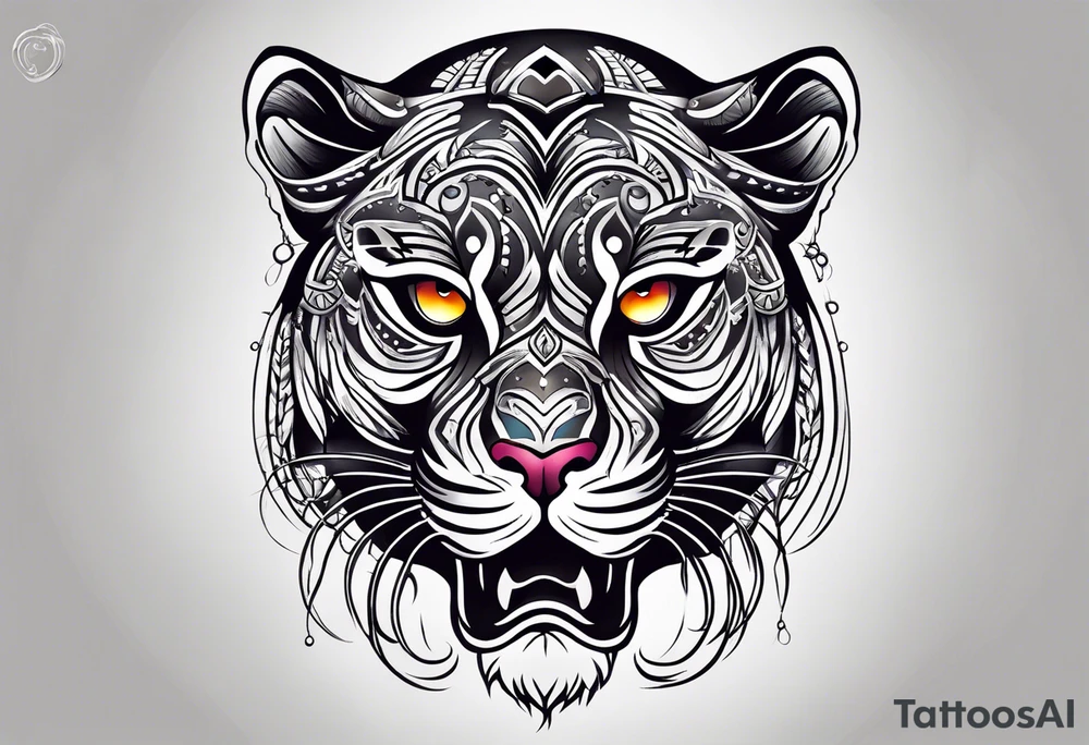 traditional panther tattoo idea