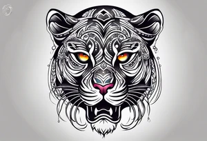 traditional panther tattoo idea