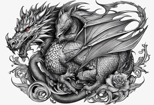 knight and dragon tattoo idea