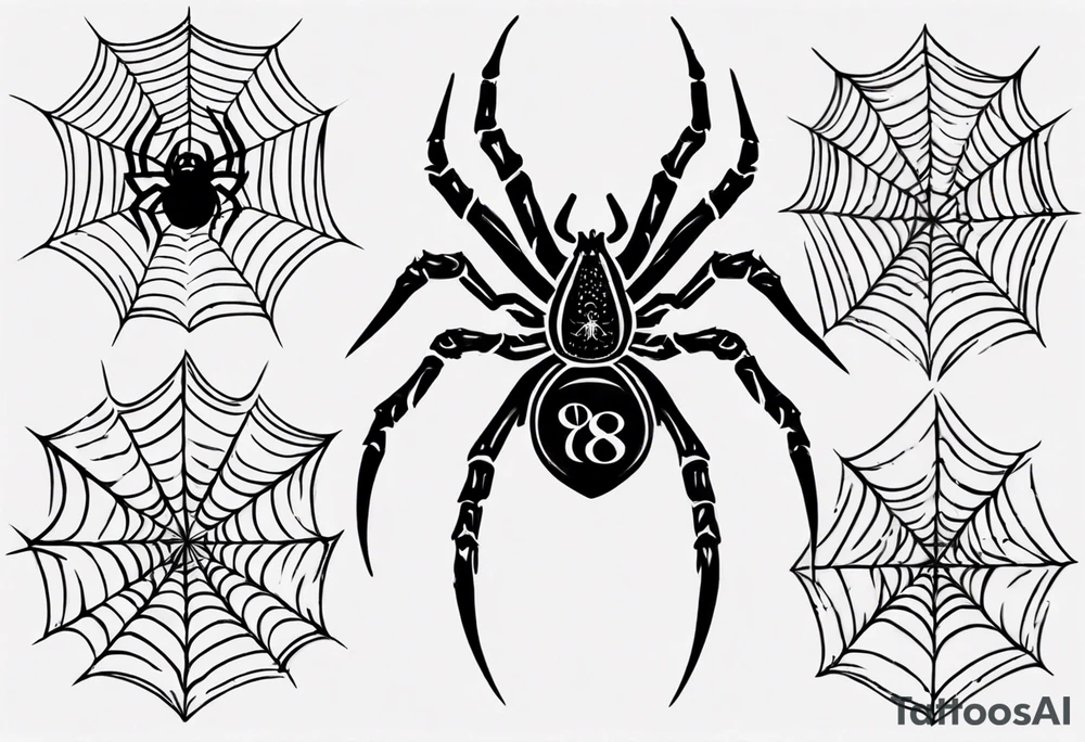 Spider with the number 8 on its back tattoo idea