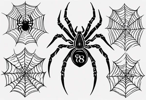 Spider with the number 8 on its back tattoo idea